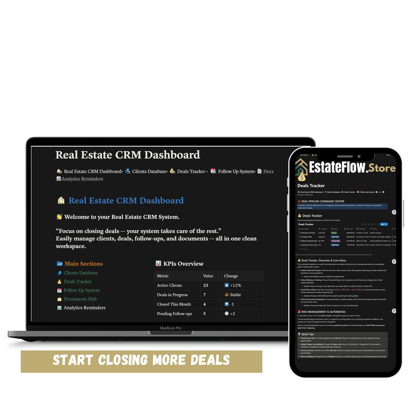 EstateFlow CRM for Real Estate Professionals  | One-time purchase